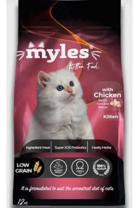 Myles cat food tavuk etli yavru kedi maması 12 kg