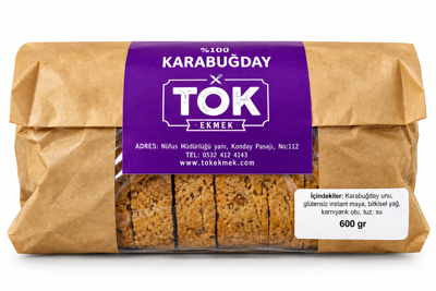 Tok Ekmek Kara Buğday Glutensiz 600 G