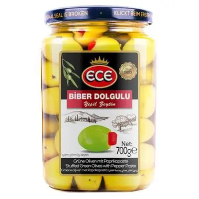 Ece Biber Dolgulu Yeşil Zeytin 700 G